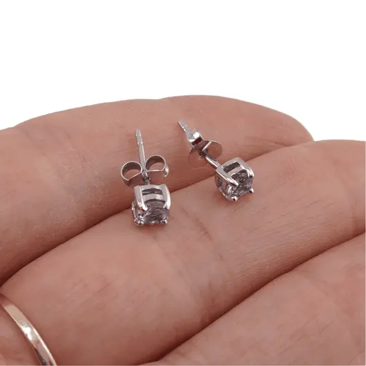 Cercei cu surub din argint 925 si cristal natural Topaz, imagine 4