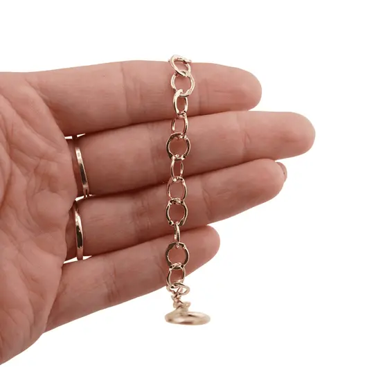 Bratara din cupru placat cu aur galben 18k, model zale rotunde, imagine 3