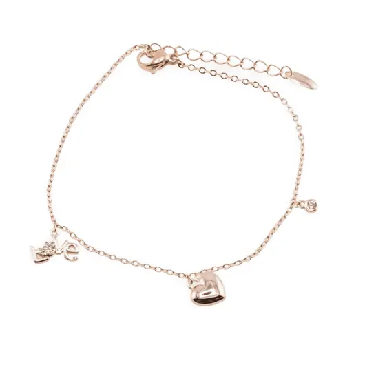 Bratara din cupru placat cu aur roz 18k LOVE