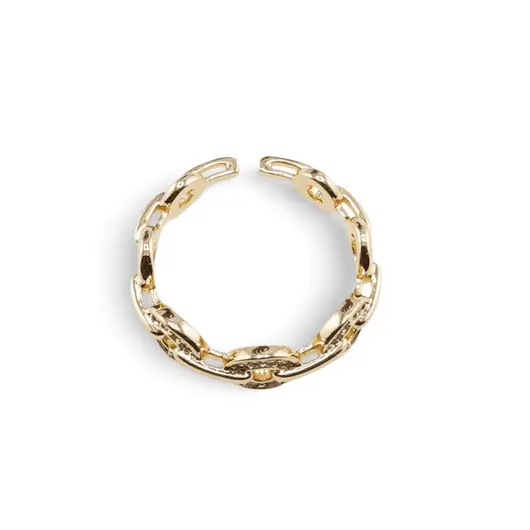 Inel reglabil Cupru placat cu Aur galben 14k, zale rotunde cu zirconiu, imagine 2
