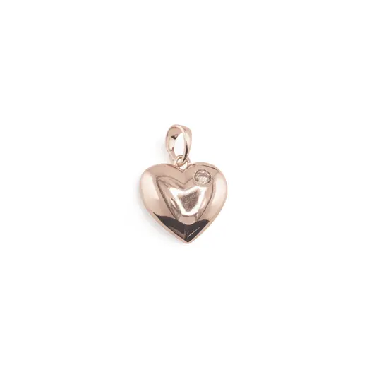 Pandantiv cupru placat cu aur roz 14k, model inima filigran, imagine 2