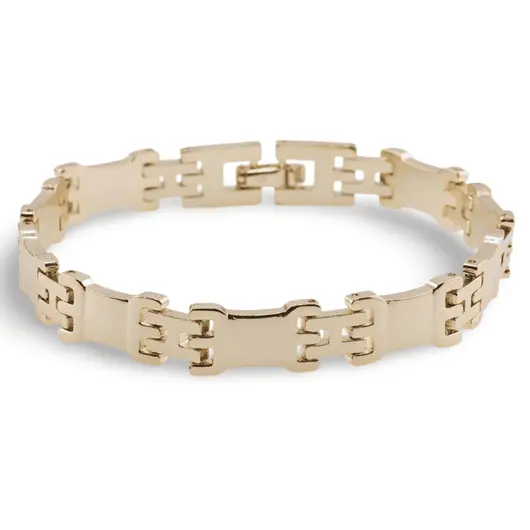 Bratara din cupru placat cu aur galben 18k, model litera H