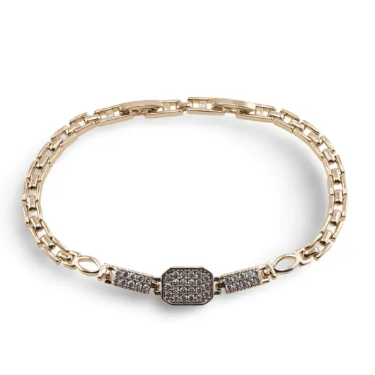 Bratara din cupru placat cu aur galben 18k, model trei tablite
