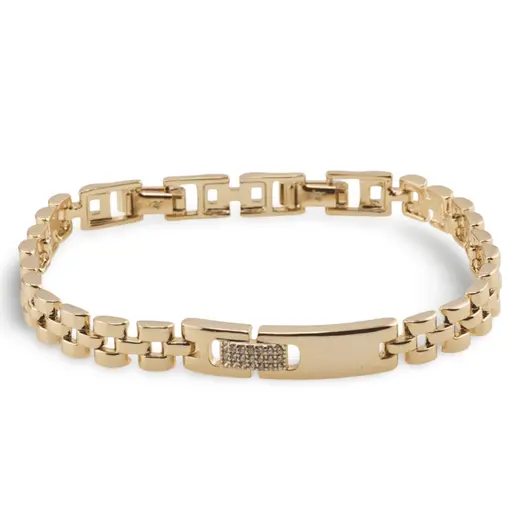 Bratara din cupru placat cu aur galben 18k, model zale panther si tablita