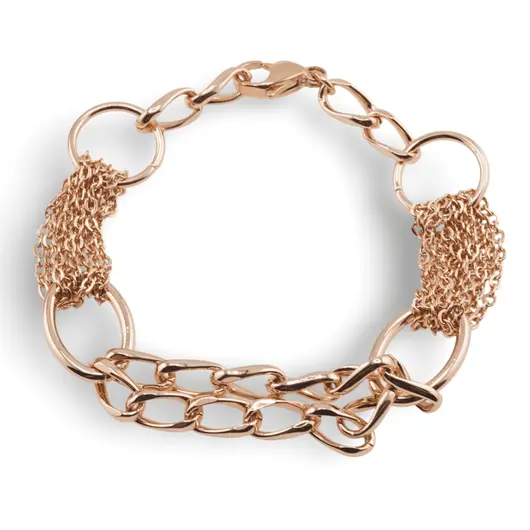 Bratara din cupru placat cu aur roz 18k, model mix