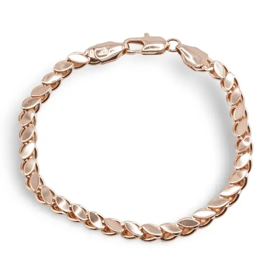 Bratara din cupru placat cu aur roz 18k, model spic clasic
