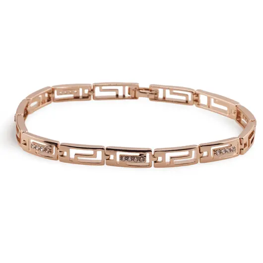 Bratara din cupru placat cu aur roz 18k, model tablite decupate