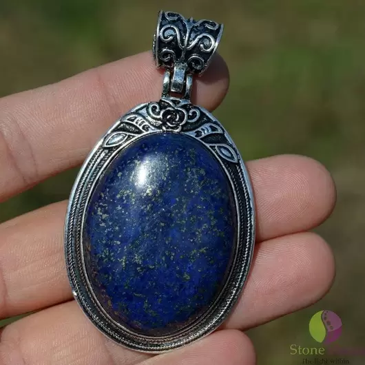 Pandantiv lapis lazuli cu montura 68x38x10mm