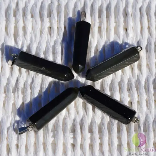 Pandantiv obsidian cu varf 32mm