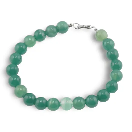 Bratara Agat verde sfere, 8mm