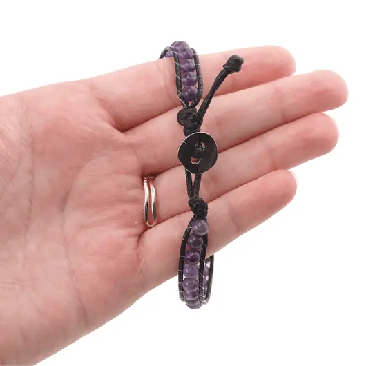 Bratara wrap Ametist sfere, 4mm, imagine 5