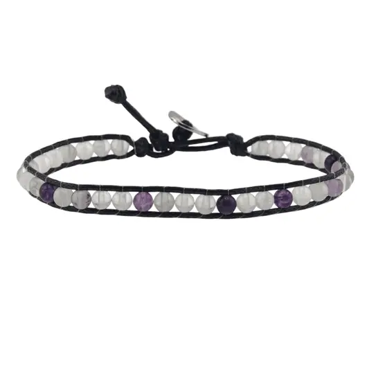 Bratara wrap Fluorit sfere, 5mm