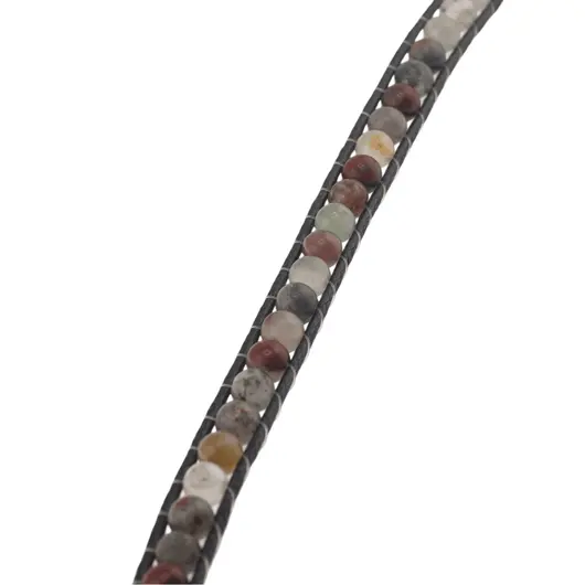 Bratara wrap Heliotrop sfere, 4mm, imagine 3