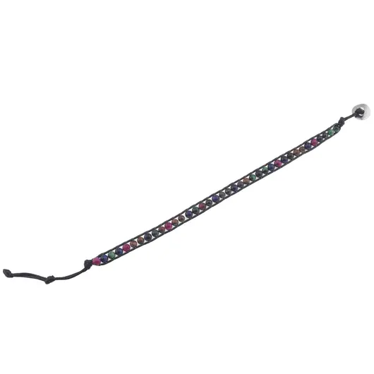 Bratara wrap Mix Ochi de tigru colorat sfere, 4mm, imagine 2
