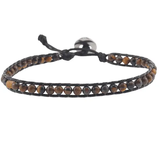 Bratara wrap Ochi de tigru sfere, 4mm