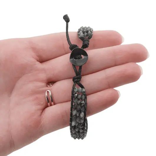 Bratara wrap pe trei randuri Smarald discuri fatetate, 4mm, imagine 5