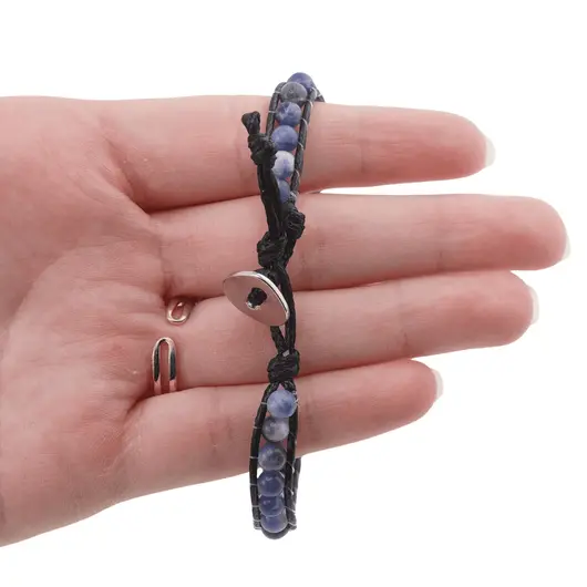 Bratara wrap Sodalit sfere, 4mm, imagine 5