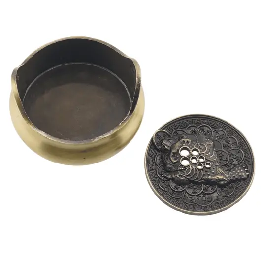Vas cu broasca raioasa pentru ardere betisoare parfumate, alama - 6cm, imagine 3