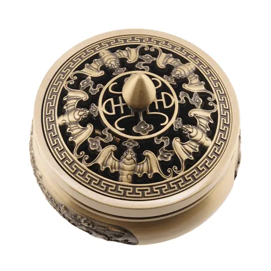 Vas din bronz pentru ardere tamaie si ierburi parfumate cu dragoni, 8cm, imagine 2