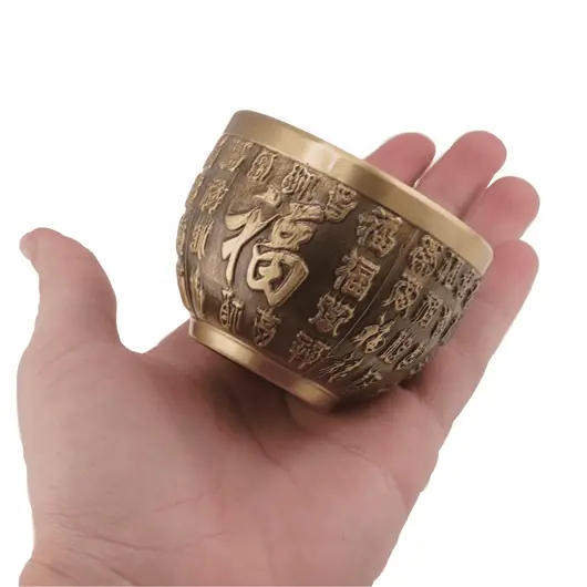 Vas pentru ardere tamaie si ierburi bol, auriu - 60mm x 45mm, imagine 3