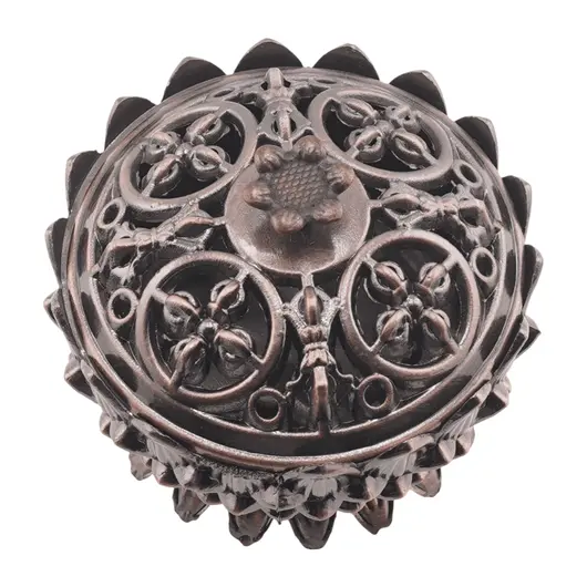 Vas pentru ardere tamaie si ierburi parfumate Lotus si dublu dorje, cupru - 6cm x 5cm, imagine 2