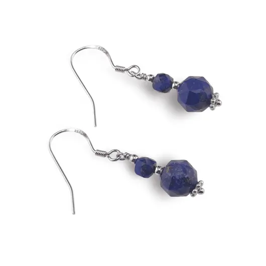 Cercei cu agatatoare Lapis Lazuli si Argint 925, 4-8mm