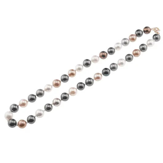 Colier Perle de Mallorca multicolor cu noduri, 10mm, imagine 2