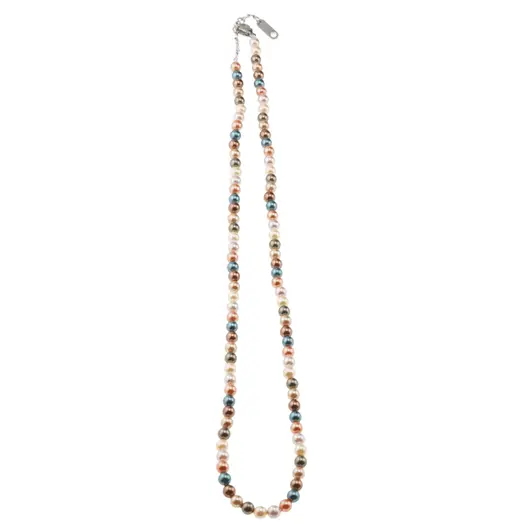 Colier Perle de Mallorca multicolore, sfere 4mm, imagine 3