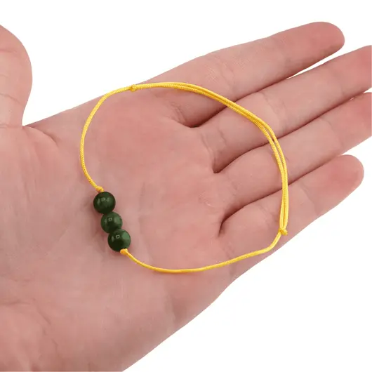 Bratara cu snur Ochi de tigru verde sfere, 6mm, imagine 4