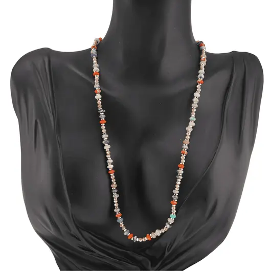 Colier mix cristale rondele cu elemente aurii, 4mm, imagine 2