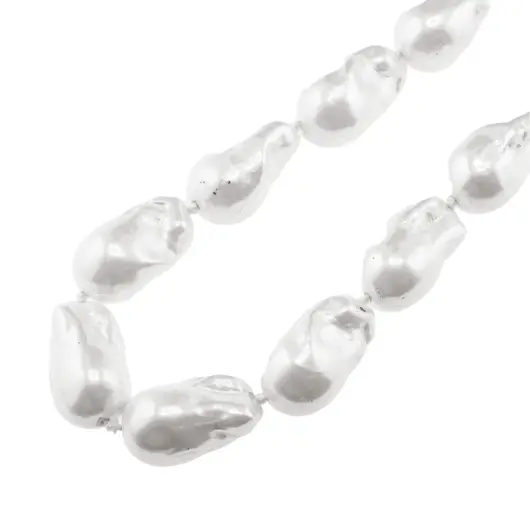 Colier Perle de Mallorca baroque albe, 26mm, imagine 3