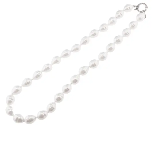 Colier Perle de Mallorca lunguiete albe, 13mm, imagine 2