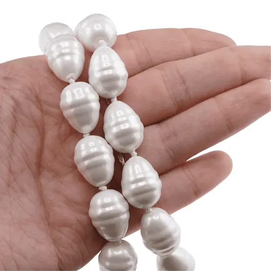 Colier Perle de Mallorca lunguiete albe, 16mm, imagine 4