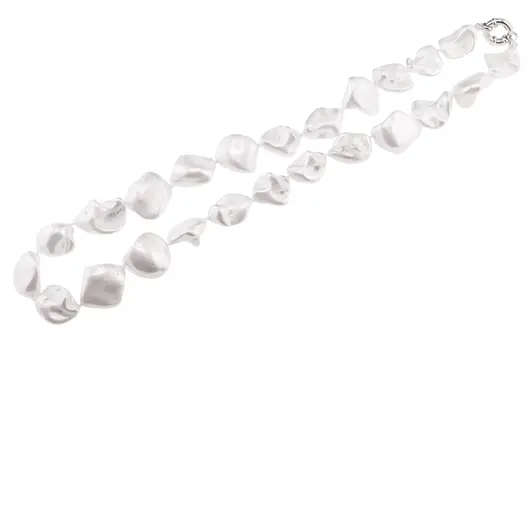 Colier Perle de Mallorca neuniforme albe, 18mm, imagine 2