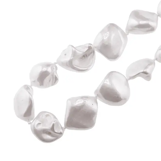Colier Perle de Mallorca neuniforme albe, 18mm, imagine 3