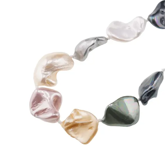 Colier Perle de Mallorca neuniforme multicolor, 18mm, imagine 3