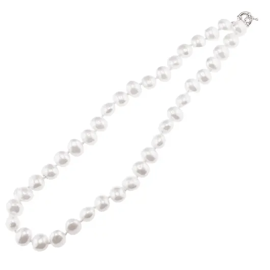 Colier Perle de Mallorca ovale albe, 13mm, imagine 2