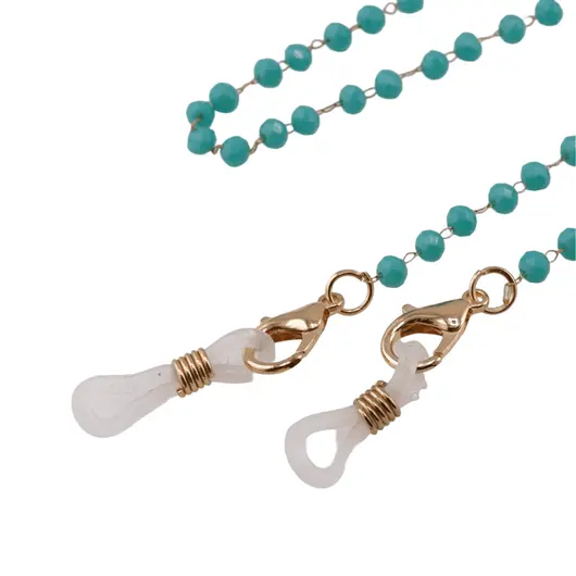 Colier / Snur pentru ochelari albastru sfere fatetate, 58cm, imagine 2