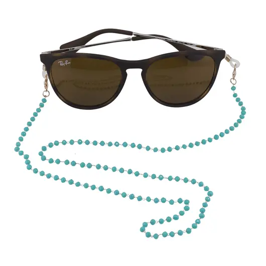 Colier / Snur pentru ochelari albastru sfere fatetate, 58cm, imagine 3