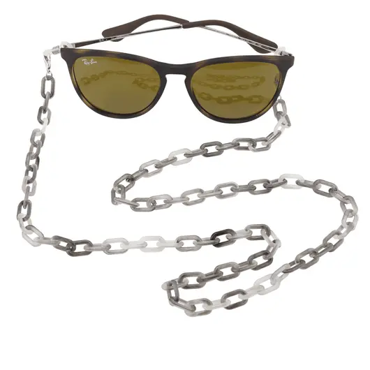 Colier / Snur pentru ochelari model lant din plastic gri, 72cm, imagine 3