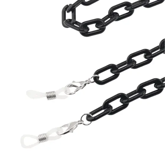 Colier / Snur pentru ochelari model lant din plastic negru, 72cm, imagine 2