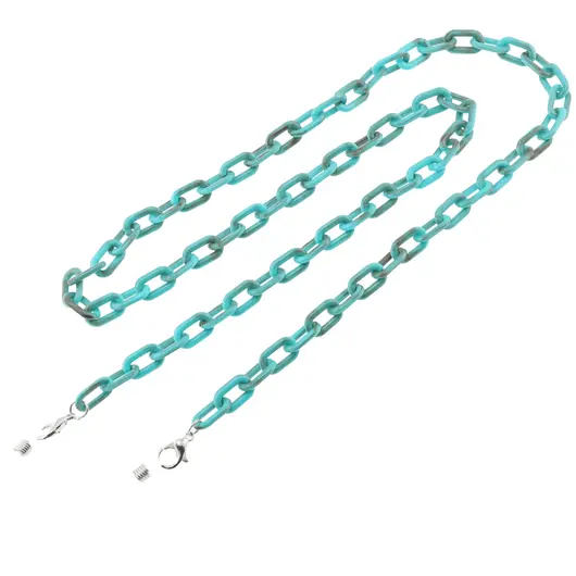 Colier / Snur pentru ochelari model lant din plastic turcoaz, 72cm