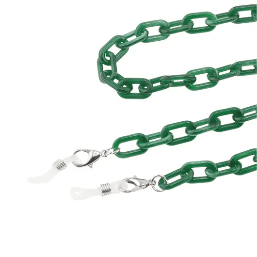 Colier / Snur pentru ochelari model lant din plastic verde, 72cm, imagine 2