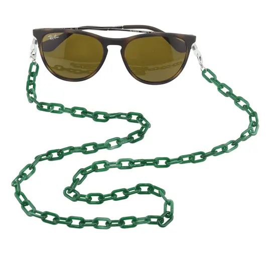 Colier / Snur pentru ochelari model lant din plastic verde, 72cm, imagine 3