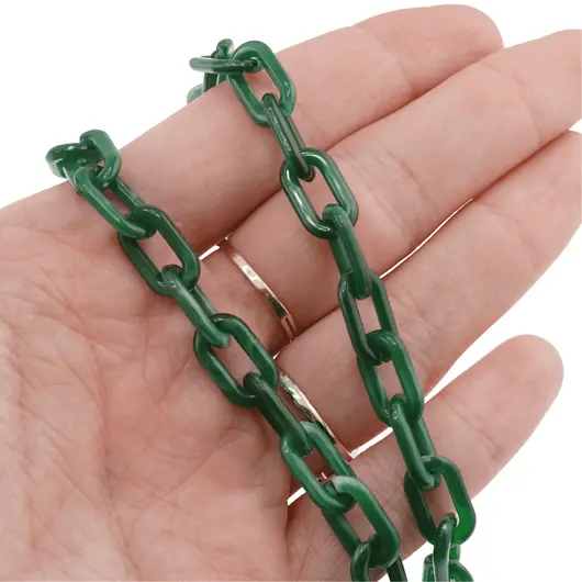 Colier / Snur pentru ochelari model lant din plastic verde, 72cm, imagine 4