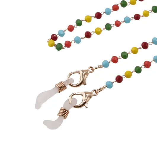 Colier / Snur pentru ochelari multicolor sfere fatetate, 58cm, imagine 2
