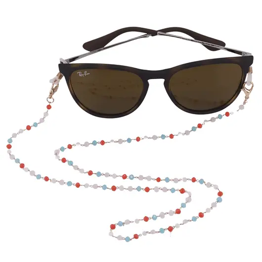 Colier / Snur pentru ochelari pastel sfere fatetate, 58cm, imagine 3