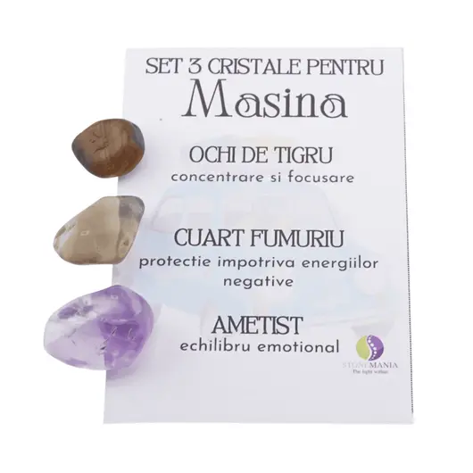 Set 3 cristale naturale pentru Masina