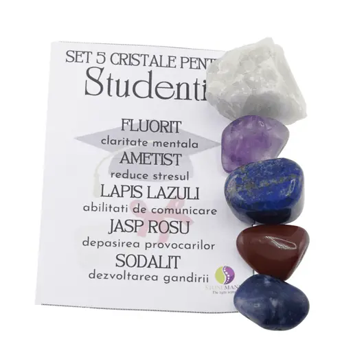Set 5 cristale naturale pentru Studenti