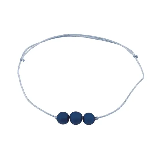 Bratara cu snur Cuart Titan Aura albastru, 6mm, imagine 2
